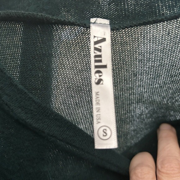 Azules Dramatic High Low Knot Front Green Sweater S - Picture 8 of 8